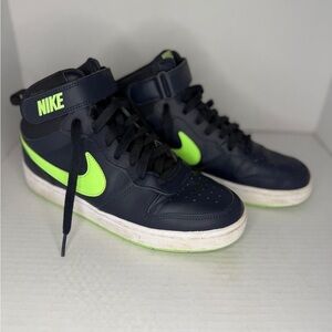 Nike Court Borough Mid 2 Youth Navy & Lime